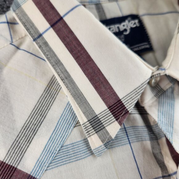 Wrangler Cowboy Cut Regular X-long Tails Single Needle Pearl Snap Plaid Shirt - Picture 10 of 16